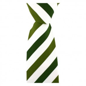 Green And White Striped Tie by Sax Design