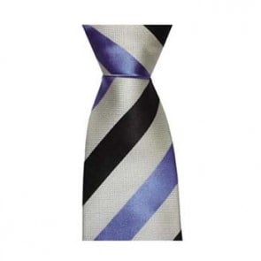 Black White And Blue Stripe Tie by Sax Design