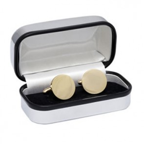 Round Gold Plated Cufflinks by Solo ltd