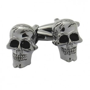Gunmetal Skulls Cufflinks by Solo ltd