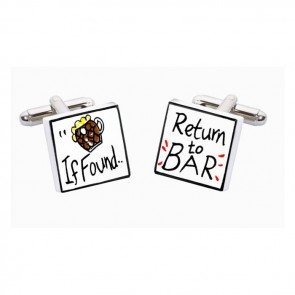 If Found Return To Bar Cufflinks by Sonia Spencer