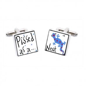 Pissed As A Newt Cufflinks by Sonia Spencer