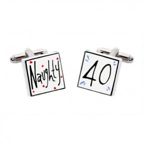 Naughty 40 Cufflinks by Sonia Spencer