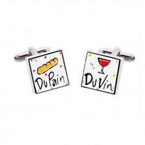 Du Vin And Du Pain Cufflinks by Sonia Spencer