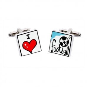 I Love Football Cufflinks by Sonia Spencer