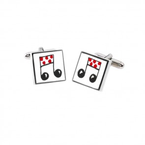 Red Music Notes Cufflinks by Sonia Spencer