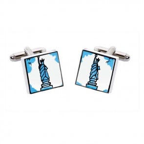Statue Of Liberty Square Cufflinks by Sonia Spencer