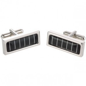 Thin Stripe Long Black Cufflinks by Sonia Spencer