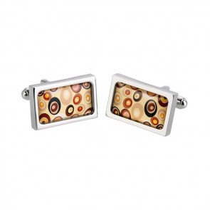 Tan Swirl Cufflinks by Sonia Spencer