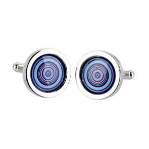 Blue Bullseye Cufflinks by Sonia Spencer