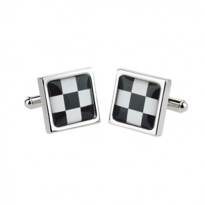 Black Check Cufflinks by Sonia Spencer