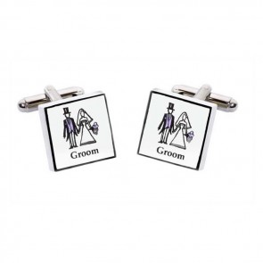Groom Square Cufflinks by Sonia Spencer