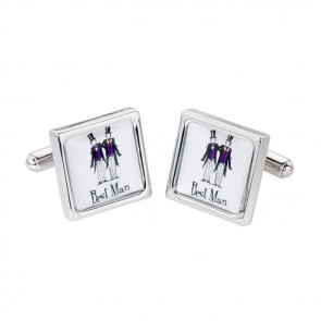 Best Man Silver Border Cufflinks by Sonia Spencer