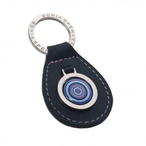Blue Leather Key Fob by Sonia Spencer