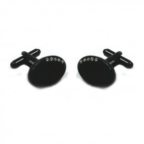 Jet Black Spangle Cufflinks by WD London