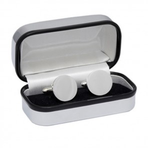 Round Simple Silver Plated Cufflinks by Solo ltd