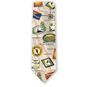 C A Wine Labels Necktie by Ralph Marlin & Company Inc