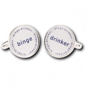 Binge Drinker Duos Design Silver Plated Cufflinks by Solo ltd