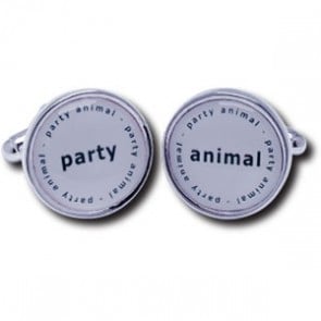 Party Animal Duos Silver Plated Cufflinks by Solo ltd