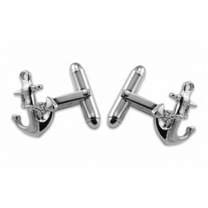 Sterling Silver Anchor & Rope Cufflinks