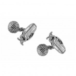 Sterling Silver Golf Bag & Ball Cufflinks