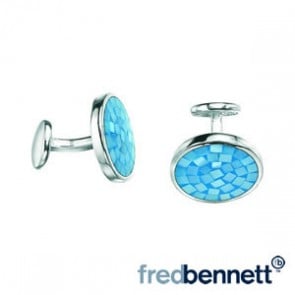 Blue Mother Of Pearl Mosaic Cufflinks by Gecko