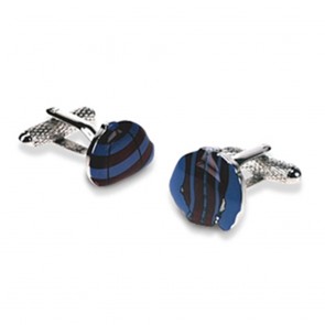 Jockey Cap And Shirt Cufflinks (Blue And Black) by Onyx-Art London