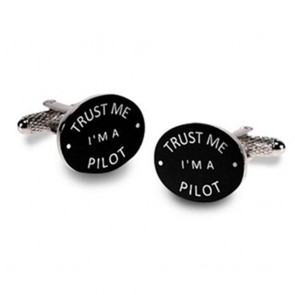 Trust Me I'M A Pilot Cufflinks by Onyx-Art London