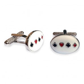 Four Card Suit Cufflinks by Onyx-Art London