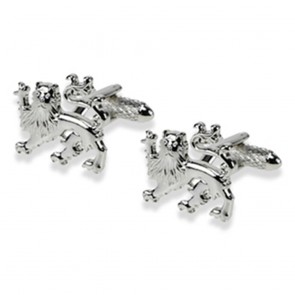 Lion Rhodium Cufflinks by Onyx-Art London