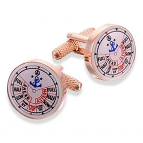 Ship Telegraph - Rose Gold Cufflinks by Onyx-Art London