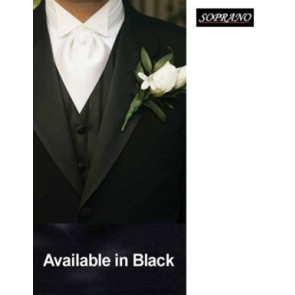 Black Self Tie Wedding Cravat by Sax Design