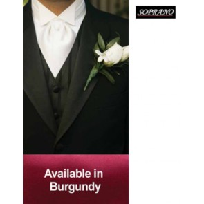 Burgundy Pre Tied Wedding Cravat by Sax Design