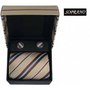 Cream Brown Stripes Box Set by Sax Design