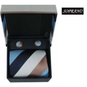 Cream Navy Sky Stripes Box Set by Sax Design