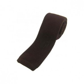 Brown Knitted Polyester Tie by Sax Design