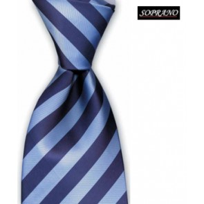 Schoolboy Navy Ice Striped Tie by Sax Design