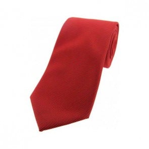 Red Horizontal Ribbed Polyester Tie by Sax Design