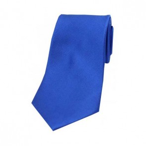 Royal Blue Diagonal Ribbed Plain Silk Tie by Sax Design