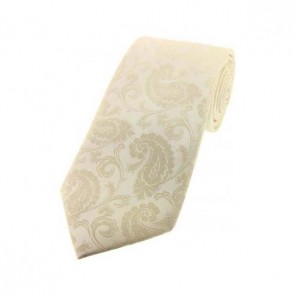 Ivory Paisley Luxury Silk Tie by Sax Design