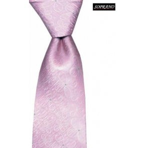 Brushed Baby Pink Flower Silk Tie by Sax Design