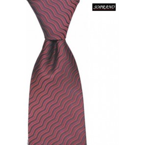 Di Maggio Ruby Red Wavy Tie by Sax Design