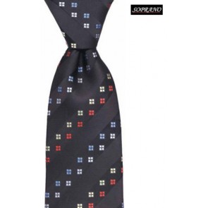 Diagonal Window Black Silk Tie by Sax Design