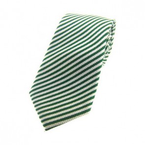 Green and White Striped Silk Tie by Sax Design