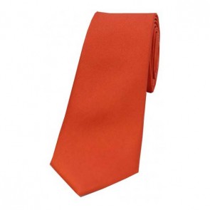 Burnt Orange Satin Silk Thin Tie by Sax Design