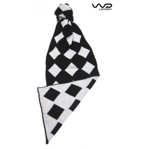 Black & Silver Diamond Reversible Merino Lambswool Scarf by WD London