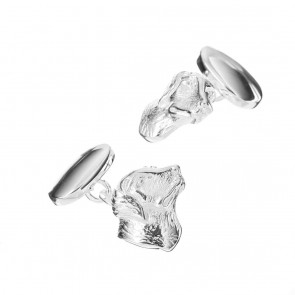 Sterling Silver Gun Dog Head Cufflinks by Murry Ward