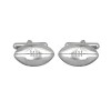 Sterling Silver Rugby Ball Shaped Cufflinks by Dalaco