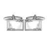 Sterling Silver Rectangular Venetian Border Cufflinks by Dalaco