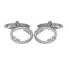 Sterling Silver Oval Venetian Border Cufflinks by Dalaco